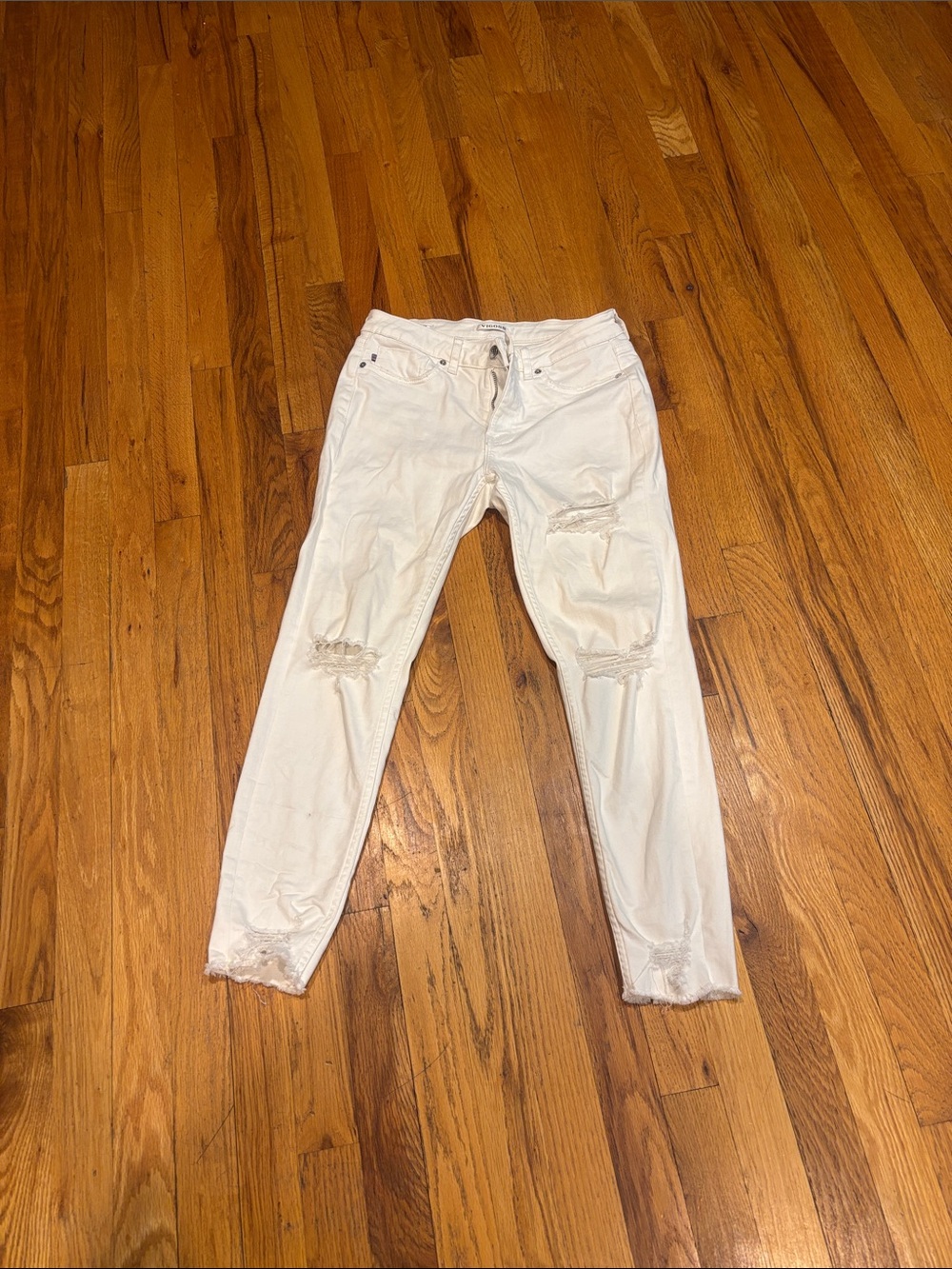 Vigoss White Distressed Skinny Jeans Size 27